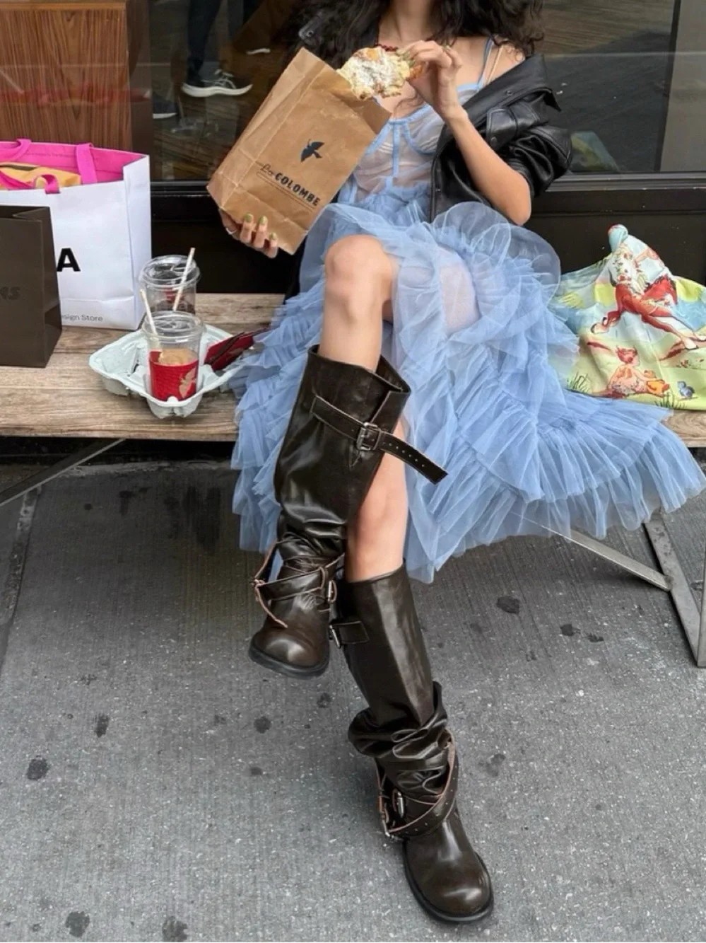 Over-the-Knee Riding Boots in Dark Brown